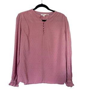 Boden Mauve pink/purple Lori long sleeve Dotted Swiss Blouse - see photos - 10